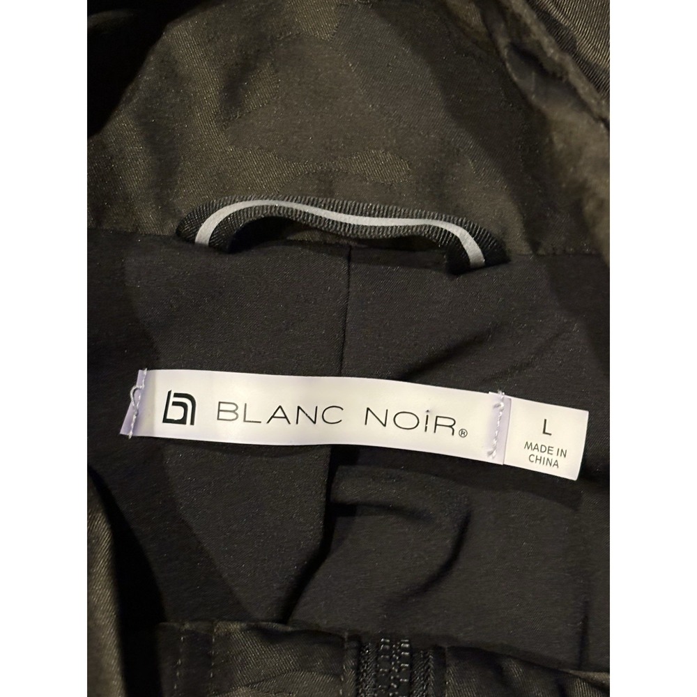 Blanc Noir Camo-Print Hooded Anorak Jacket Large Leather Detail Adjustable Parka - Picture 2 of 7